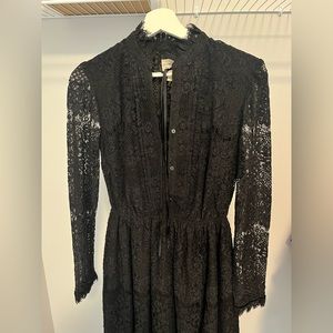 Lace black long sleeve dress